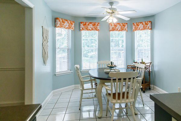 Dining room interior with a traditional design