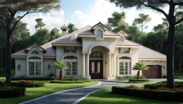 Picture of Large House with Palm Trees Picture of Large House with Palm Trees