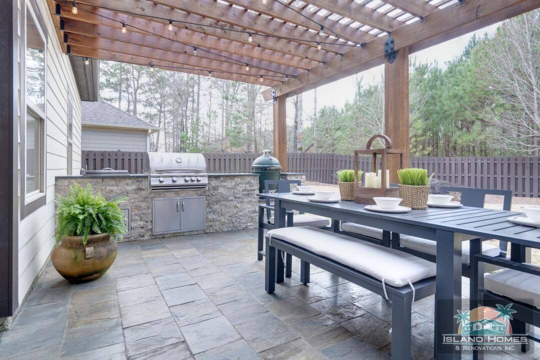 Backyard lounge area